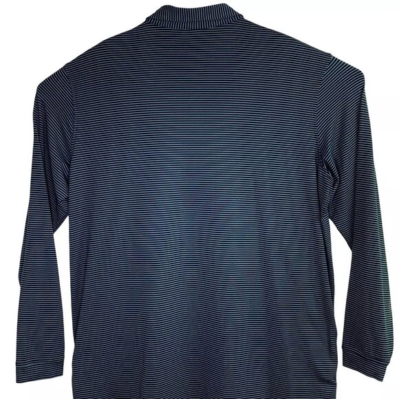 Peter Millar Crown Sport Men Long Sleeve Polo Shirt Black Stripe MF23EK81ELS 2XL - Picture 5 of 8